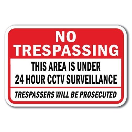 SIGNMISSION Safety Sign, 12 in Height, Aluminum, Security - No Trespass A-1218 Security  - No Trespass